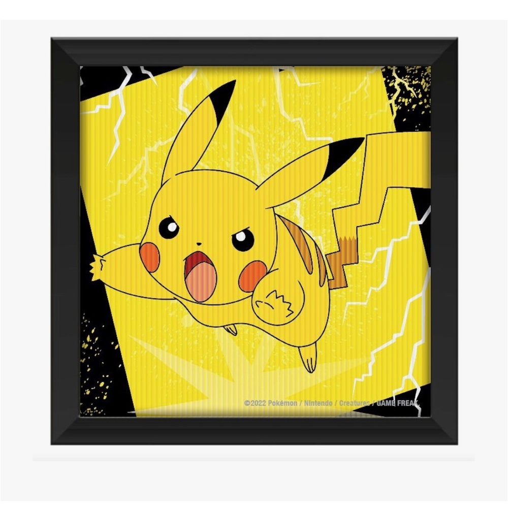 Pokemon Pikachu Action Jump Bolts 6-in x 6-in Framed Lenticular Wall Art